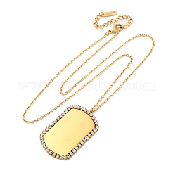 304 Stainless Steel Micro Pave Cubic Zirconia Pendant Necklaces for Women&nbsp;NJEW-Z065-08G-02