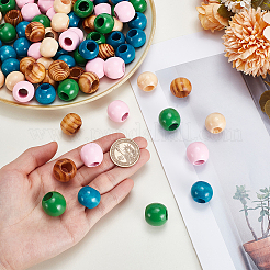 200Pcs 5 Colors Wood European Rondelle Beads&nbsp;WOOD-GA0001-96