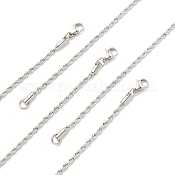 5Pcs 304 Stainless Steel Round Twist Rope Chain Necklaces Set for Men Women&nbsp;NJEW-YW0001-07