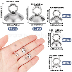 150Pcs 5 Styles 201 Stainless Steel Bead Cap Pendant Bails&nbsp;STAS-PA0001-05