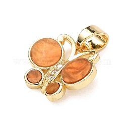 Brass Micro Pave Cubic Zirconia Pendants&nbsp;KK-C161-02G-09