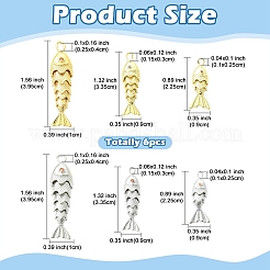 6Pcs 6 Styles Brass Pendants&nbsp;KK-YW0004-59