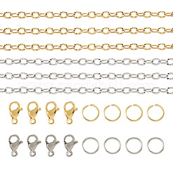 304 Stainless Steel Textured Cable Chains&nbsp;DIY-BY0001-43