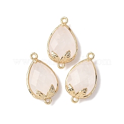 Natural Quartz Crystal Faceted Teardrop Connector Charms&nbsp;G-B081-03G-16