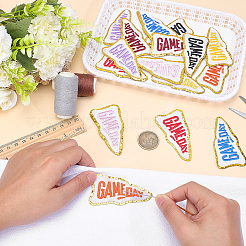 16Pcs 8 Colors Game Day Polyester Computerized Embroidery Cloth Iron on/Sew on Patches&nbsp;DIY-ME0001-93