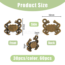 60Pcs 2 Colors Tibetan Style Pendants&nbsp;FIND-DC0004-04