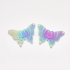 Ion Plating(IP) 201 Stainless Steel Filigree Pendants&nbsp;STAS-S108-49