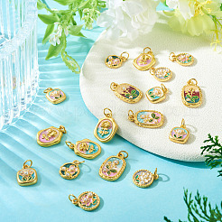 20Pcs 10 Styles Alloy Enamel Pendants&nbsp;FIND-TA0009-35