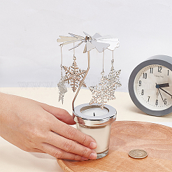 430 and 201 Stainless Steel Rotating Candlestick Tealight Candle Holder&nbsp;DJEW-WH0039-24P