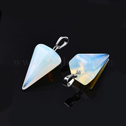 Cone/Spike/Pendulum Opalite Stone Pendants&nbsp;X-G-R278-85