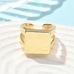 Brass Adjustable Open Cuff Rings for Women&nbsp;RJEW-A065-04G