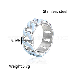 304 Stainless Steel Enamel Curb Chains Finger Rings&nbsp;WJ4756-5