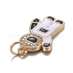 Brass Micro Clear Cubic Zirconia Pendants&nbsp;ZIRC-F120-068G