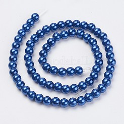 Eco-Friendly Dyed Glass Pearl Beads Strands&nbsp;HY-A008-6mm-RB081