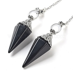 Natural Obsidian Hexagonal Pointed Dowsing Pendulums&nbsp;G-P552-05P-06