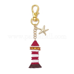 MIYUKI Delica Beaded Lighthouse Pendant Decorations&nbsp;HJEW-MZ00205