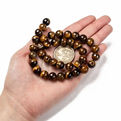 Natural Grade AB Tiger Eye Round Beads Strands&nbsp;G-O047-02-10mm