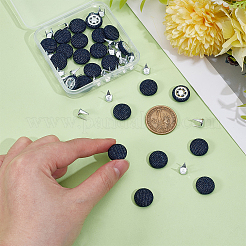 24 Bags Flat Round Cloth Cap Nail Buttons&nbsp;BUTT-BC0001-21F