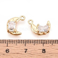 Brass Micro Pave Cubic Zirconia Pendants&nbsp;KK-T071-42G