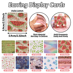 100 Sheets 10 Styles Paper Earring Display Cards&nbsp;CDIS-TA0001-18