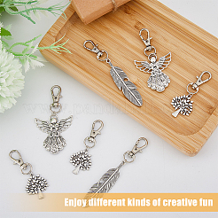 12Pcs 3 Style Tibetan Style Alloy Keychain&nbsp;HJEW-HY0001-03