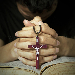 6Pcs 3 Colors Religion Cross Wood Big Pendants&nbsp;WOOD-DC0001-18