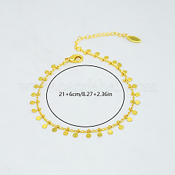 Brass Disc Coin Tassel Pendant Anklets for Women&nbsp;FY0158