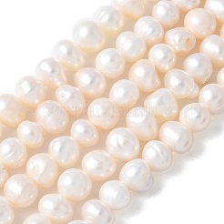 Natural Cultured Freshwater Pearl Beads Strands&nbsp;PEAR-I007-07O-10C