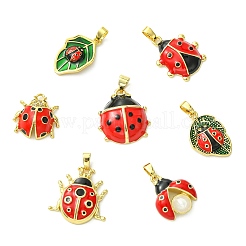 7Pcs 7 Styles Brass Enamel Pendants&nbsp;KK-CJ0003-79