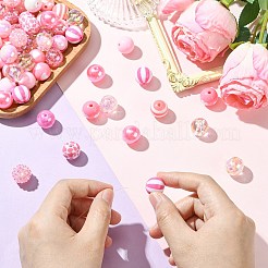100Pcs Transparent & Opaque Acrylic Beads&nbsp;SACR-CJ0001-85