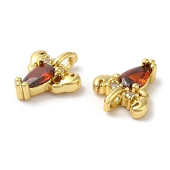 Brass Micro Pave Cubic Zirconia Pendants&nbsp;KK-M346-18G