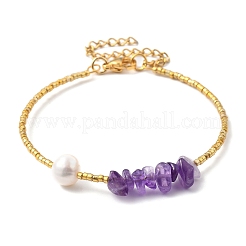Plated Glass Bugle Beaded Bracelets Sets&nbsp;BJEW-JB05493-02