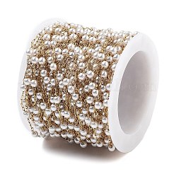 Handmade Round ABS Imitation Pearl Beaded Chains&nbsp;CHS-P019-09A-G