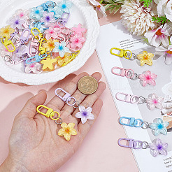 25Pcs 5 Colors Resin Pendant Keychains&nbsp;HJEW-ME0001-11