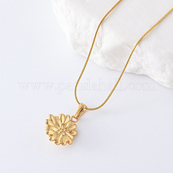 3Pcs Vintage Stainless Steel Pave Imitation Pearl Lotus Flower Pendant Necklaces for Women&nbsp;AX2809