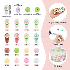 24Pcs 16 Styles Silicone Beads&nbsp;SIL-TA0003-02
