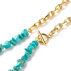 Synthetic Turquoise Chip Beads Jewelry Set&nbsp;SJEW-JS01223-03