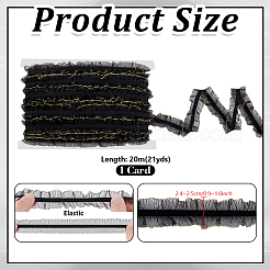 20M Nylon Elastic Pleated Lace Ribbon&nbsp;OCOR-WH0070-258A-01