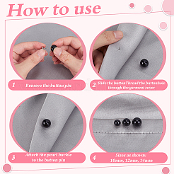 60Pcs 3 Styles Plastic Imitation Pearl Anti-glare Lapel Pins Brooches&nbsp;JEWB-MA0001-04C