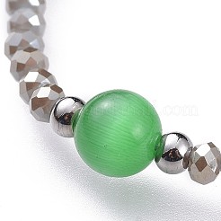 (Jewelry Parties Factory Sale)Adjustable Electroplate Glass Braided Bead Bracelets&nbsp;BJEW-JB04587-03