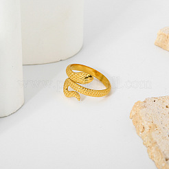 304 Stainless Steel Snake Cuff Rings for Women&nbsp;UR0196