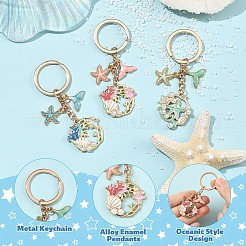 3Pcs Alloy Enamel Keychains&nbsp;KEYC-YW00289