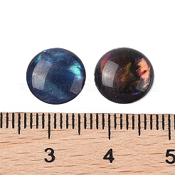 Natural Abalone Shell/Paua Shell Resin Cabochons&nbsp;X-SSHEL-K003-10MM-03