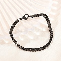 304 Stainless Steel Box Chain Bracelets for Women Men&nbsp;BJEW-H643-02EB