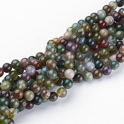 Natural Indian Agate Beads Strands&nbsp;GSR6mmC002-1