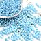 Baking Paint Glass Seed Beads, Bicone, Light Sky Blue, 4.5x3.5mm, Hole: 1.4mm, about 5625pcs/pound