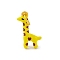 Alloy Enamel Pendants, with Jump Ring, Golden, Giraffe, 24.5x12.5x5.5mm, Hole: 5.5mm