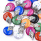 Resin Pendants, with Alloy & Enamel, teardrop, Antique Silver, Mixed Color, 40x27x16mm, Hole: 3.5mm