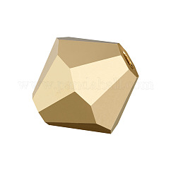 Preciosa&reg Crystal Beads, Czech Crystal, Bicone(451 69 302 Rondelle), 00030 26200 Crystal Aurum 2x, 4mm, Hole: 0.8mm