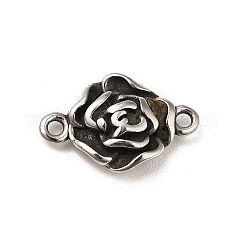 Non-Tarnish 304 Stainless Steel Connector Charms, Flower Links, Stainless Steel Color, 12x18.5x4.5mm, Hole: 1.6mm